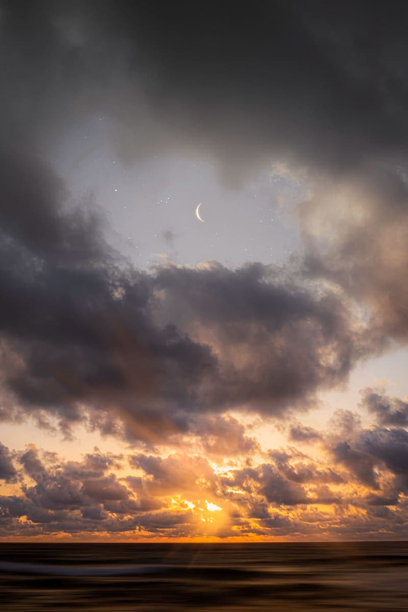 Photo composite of clouds over the sea
